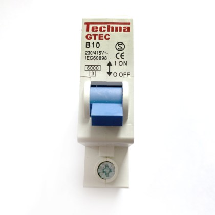Techna GTEC B10 10A 10 Amp MCB Circuit Breaker Type B